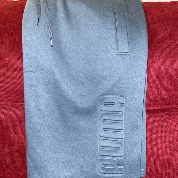 Puma Embossed Logo Mens Shorts Teal Blue Size XXL - Picture 4 of 9